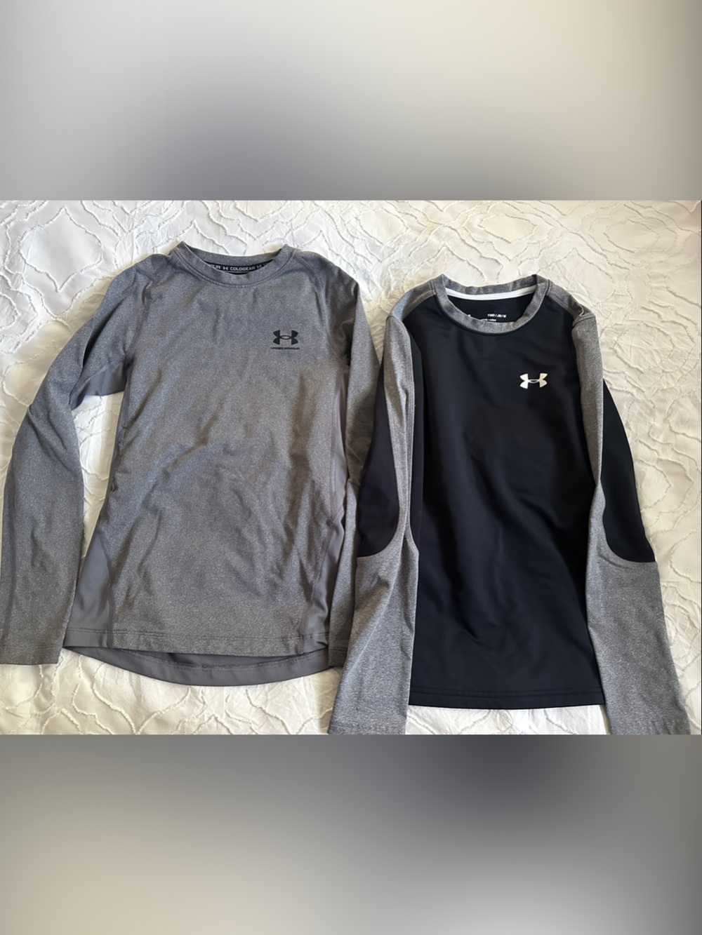 Under Armour Gray/Black Long Sleeve Coldgear Shirts (2-Pack)